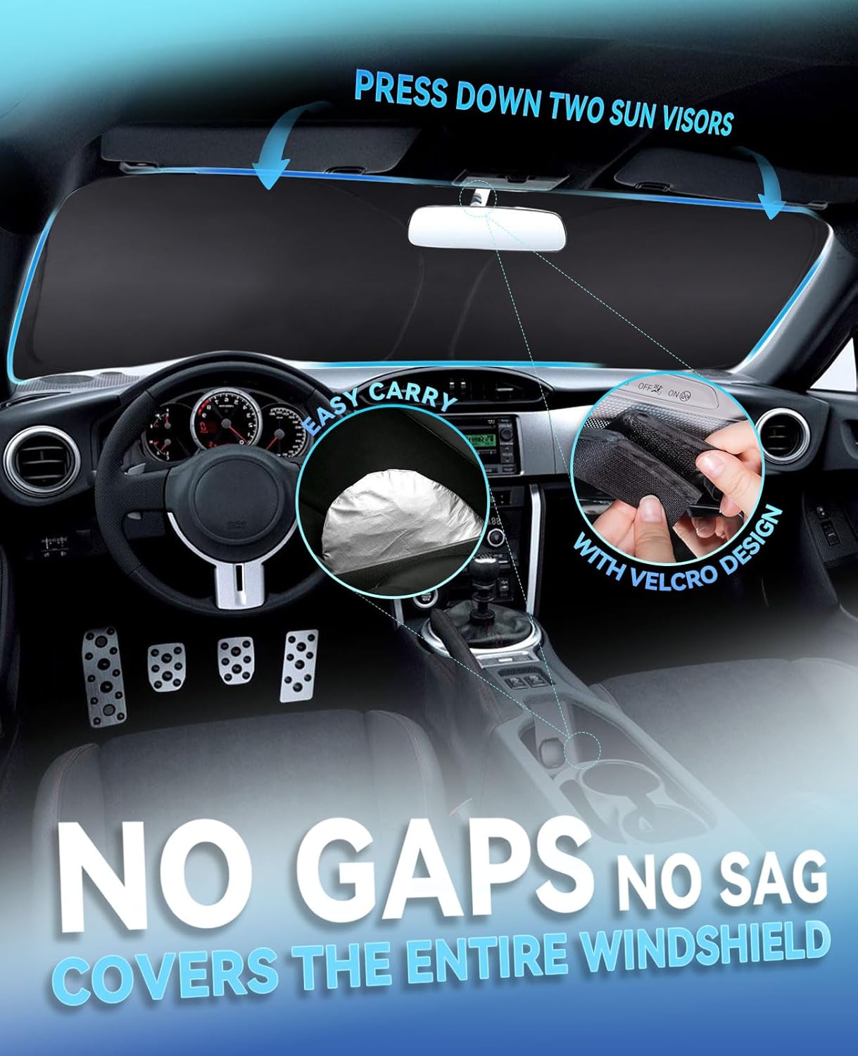 Sun Shade for VW ID.4 Windshield Sun Shade Custom Fit 2021-2023 2024 2025 VW ID.4 for Volkswagen Accessories Windshield Cover Foldable Front Window Shields 240T Reflective Sun Visor Block UV Rays