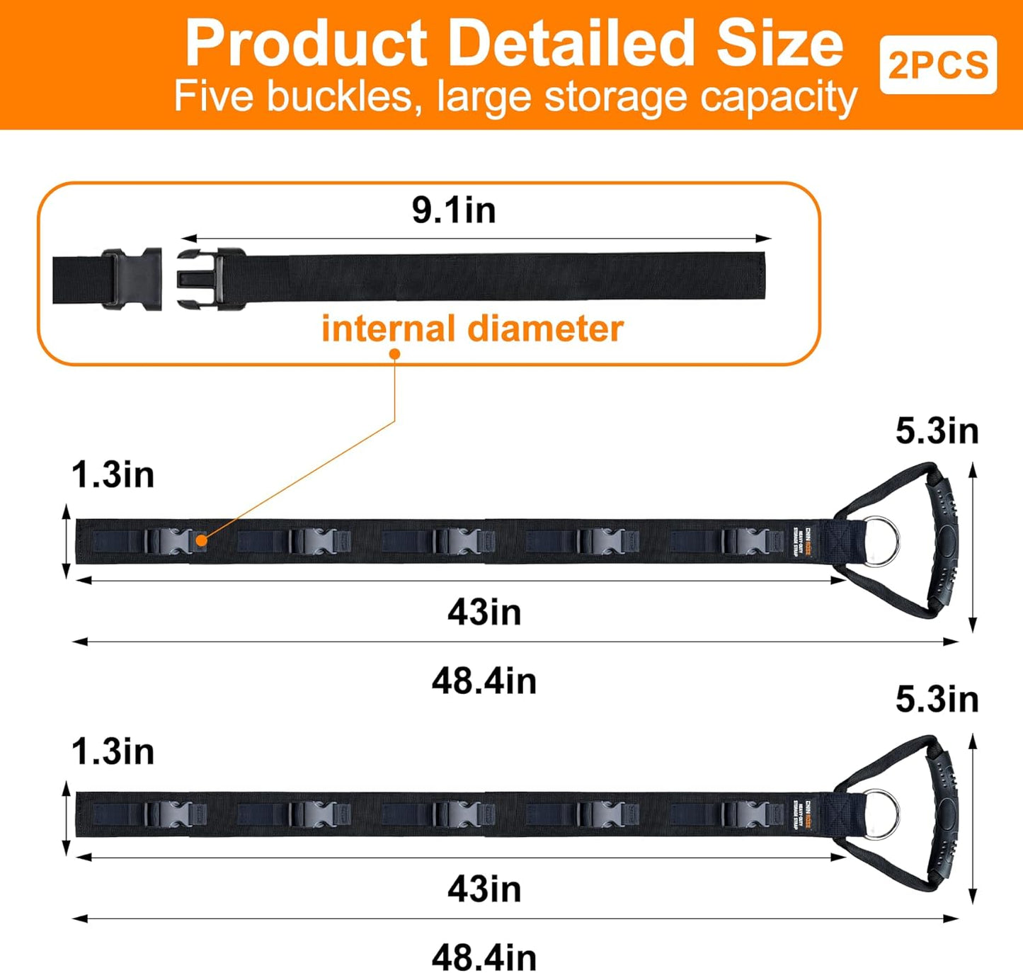 Extension Cord Organizer, 2 PCS Extension Cord Hanger with 5 Slots, Extension Cord Holder, Garage Garden Storage Straps for Cable, Hose, Rope, Tool