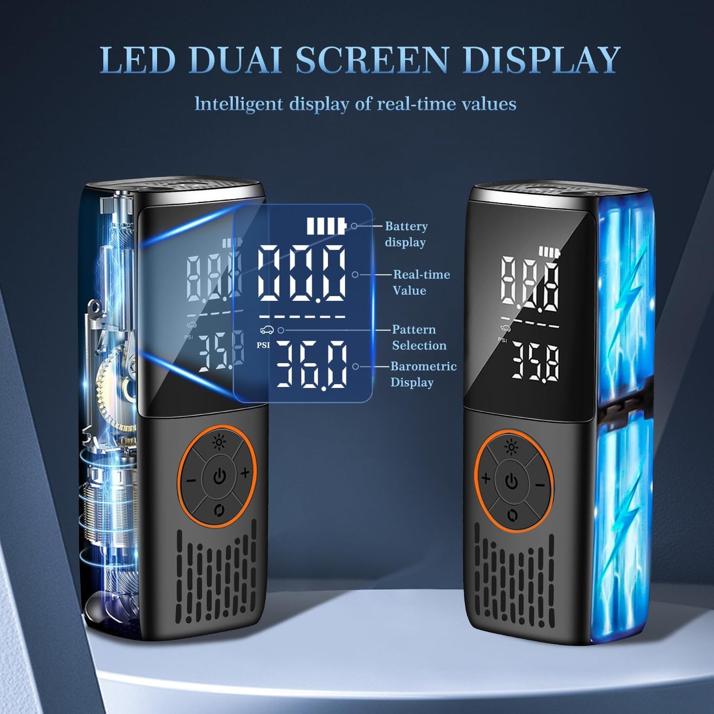 20000mAh Tire Inflator Portable Air Compressor, 150 PSI Auto Shut-Off Mini Cordless Tire Inflator For Car Tires, Bikes, Motorcycles, Sports Balls & More