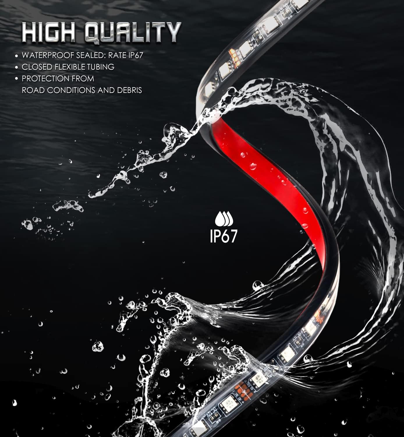 Xprite Car Underglow Neon Accent Strip Lights, 4 Pcs RGB 252 LEDs Underglow Kit with Sound Active Function Music Mode & Wireless Remote, Exterior Car Lights Underbody Lighting for Truck SUV Van