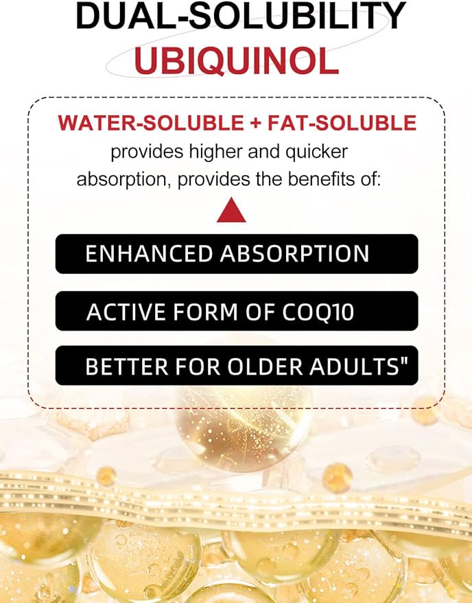 DRFOSTER Coq10 400mg Softgels Ubiquinol - Co Q 10 Supplement Coenzyme q10 Cq10 400mg Plus Vitamin E, PQQ, Black Pepper for Heart Health, 120 Counts