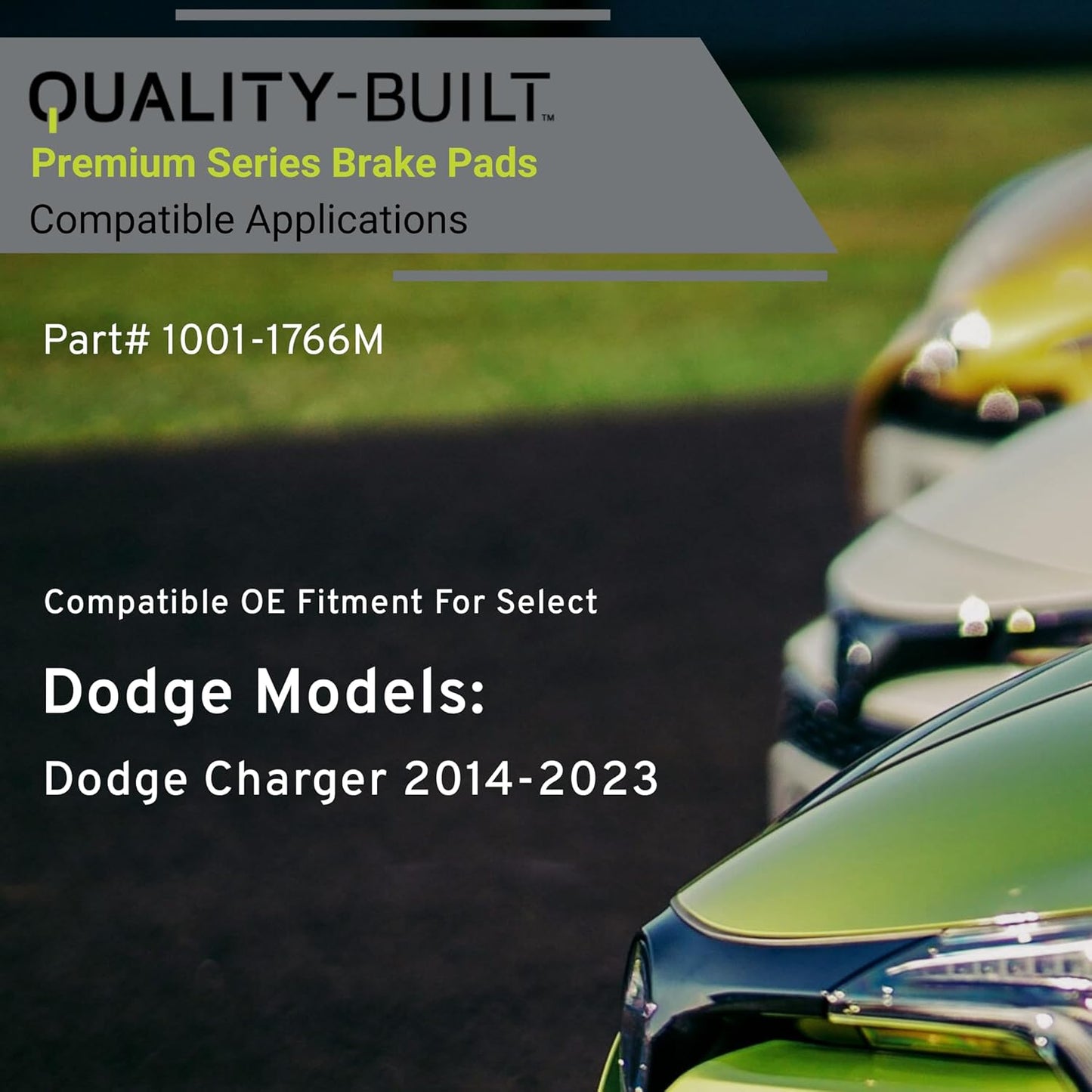 Premium Semi-Metallic Rear Brake Pads (1001-1766M) Compatible with Dodge Charger 2014-2023