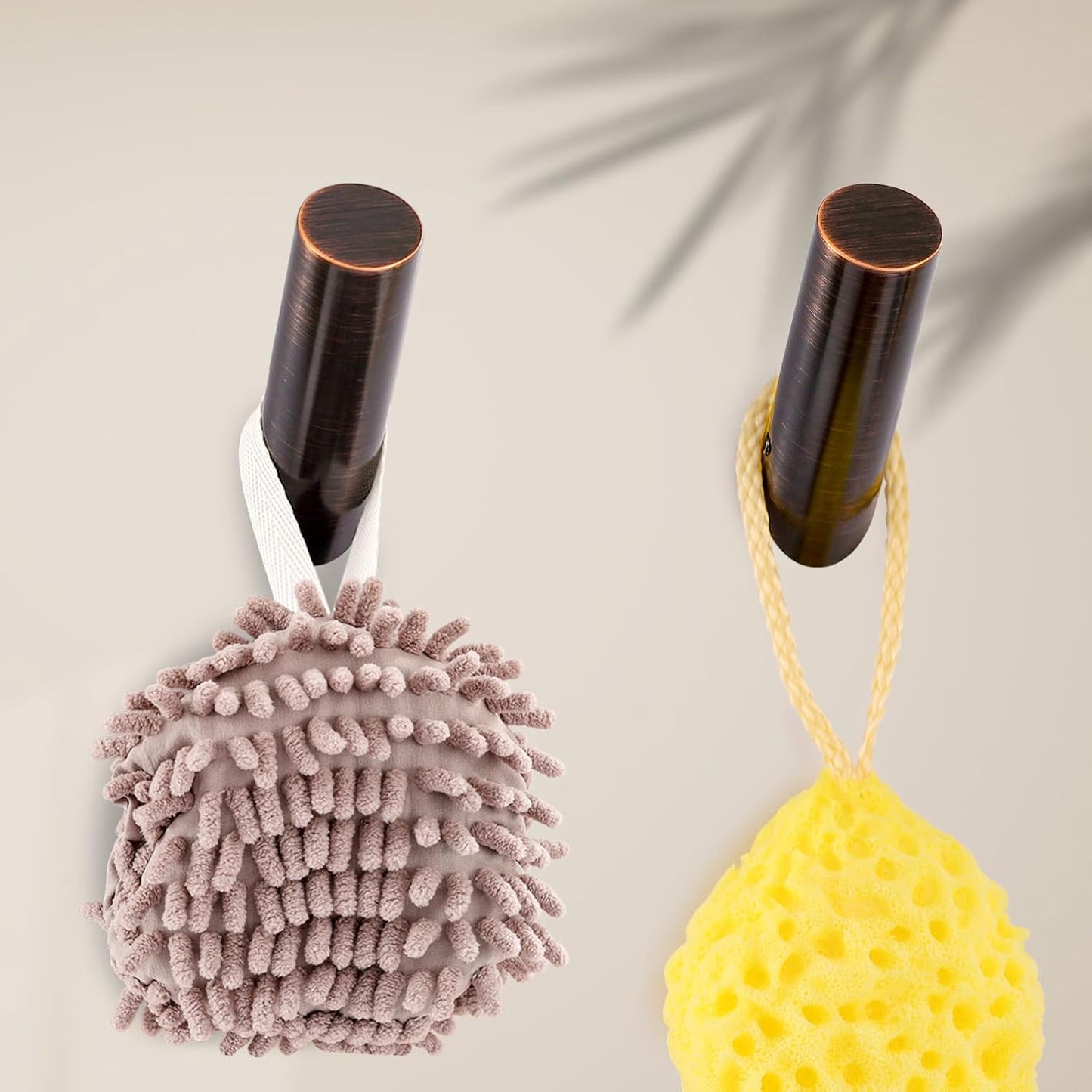 NINETREX Towel Hooks for Bathrooms,Wall Hooks SUS 304 Stainless Steel Heavy Duty Wall Mounted Robe Towel Hooks for Bathroom Bedroom Garage Coat Hanging 4 Pack (Oil Rubbed Bronze,Round)