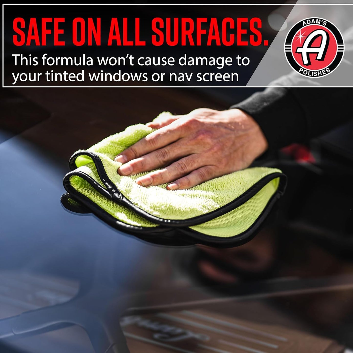 Adam's Polishes Glass Cleaner - Steak Free Car Wash Window Cleaner, All-Natural Streak Free Formula For Car Cleaning, Safe On Tinted & Non-Tinted Glass, Won't Strip Car Wax or Coating