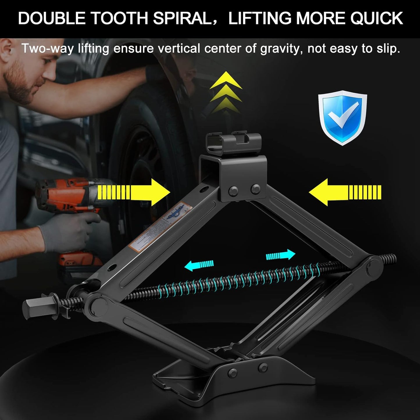 IMAYCC Car Jack Kit, Scissor Jack for Car 2 Ton (4409 lbs) Tire Jack Repair Kit,Spare Tire Changing Kit with Lug Wrench,Emergency Kit for Vehicle/Auto/SUV/MPV