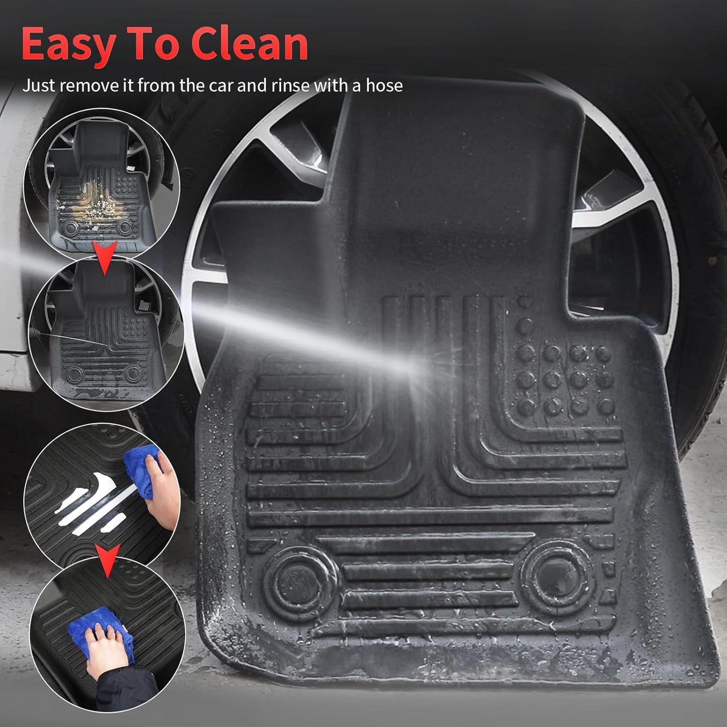 Wayhigh-All Weather Floor Mats and Cargo Liners Set for Corolla Sedan 2014-2019(Only Sedan), Heavy Duty Car Floor Liners TPE Car Mats Corolla Accessories