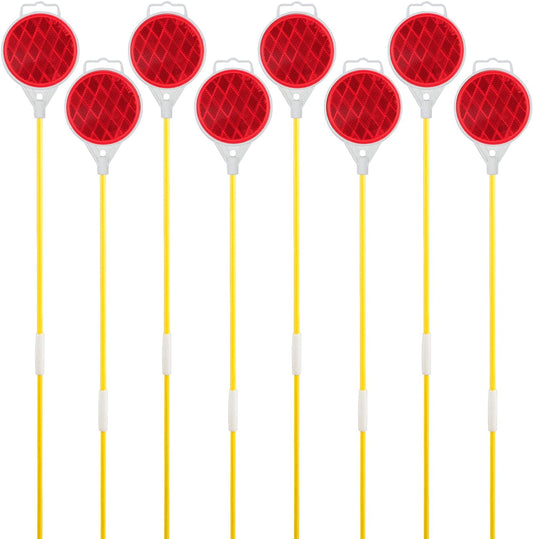 Reflectors for Driveway Entrance Orange Reflective Driveway Markers Snow Plow Markers Plow Markers 51 Inch Yellow Fiberglass Pole Double Sided Reflector for Driveway (8-Pack)