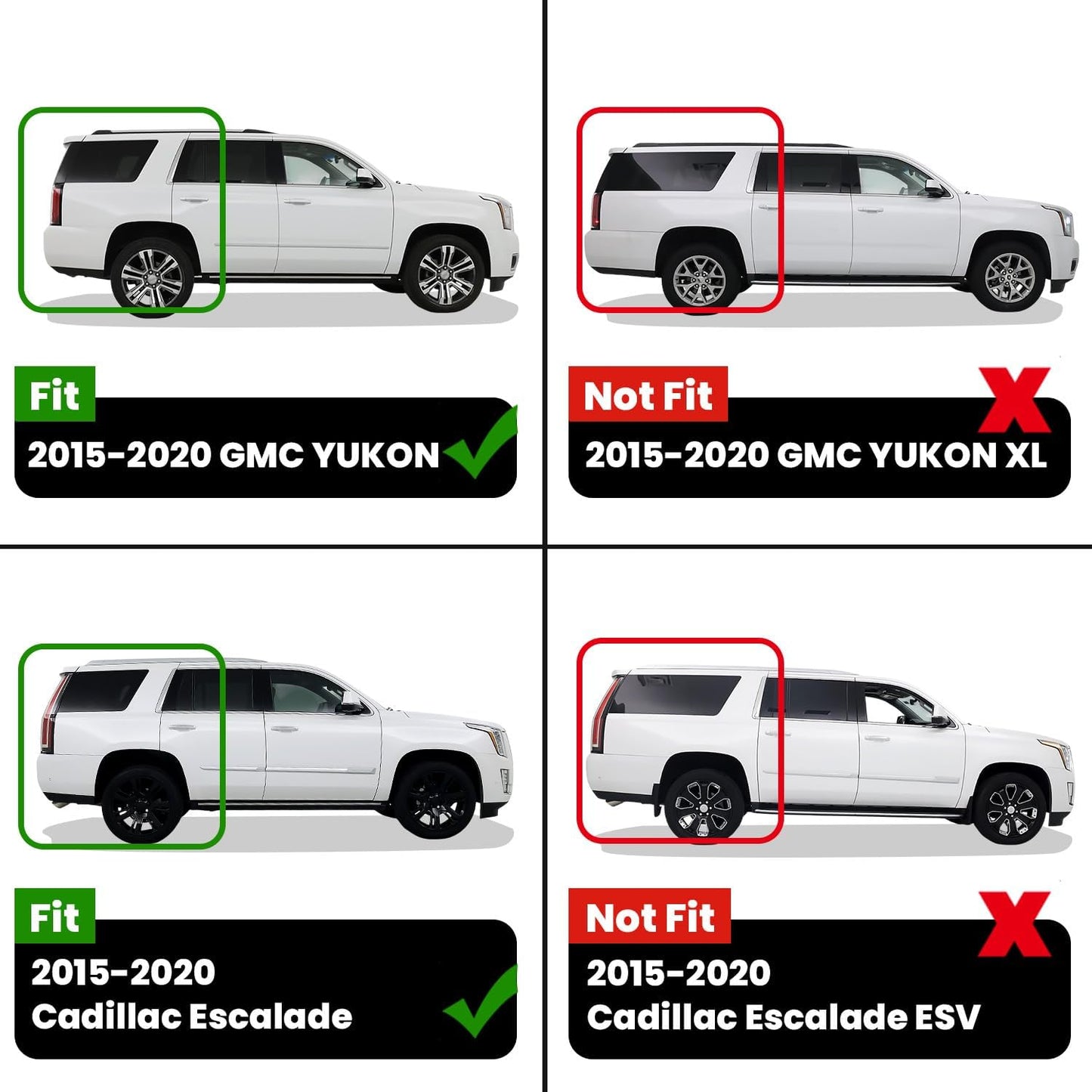 LASFIT Floor Mats & Cargo Liner 2015-2020 & Only 7/8 Seats (Not for 9 Seats) for Chevrolet Chevy Tahoe/GMC Yukon(Only Yukon, Not Fit Yukon XL)/Cadillac Escalade(Only Escalade, Not Fit Escalade ESV)