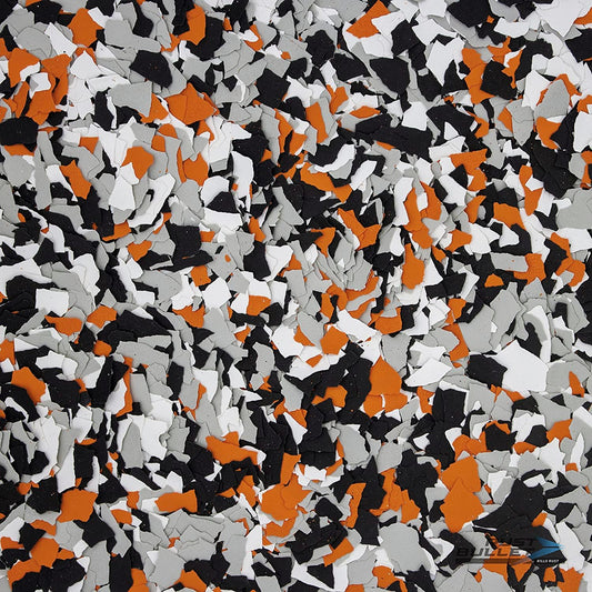 RUST BULLET Decorative Color Flakes - Harley Blend - Customize Concrete Floors with 1 LB of Durable, UV-Resistant Vinyl Chips for Stunning, Long-Lasting Designs
