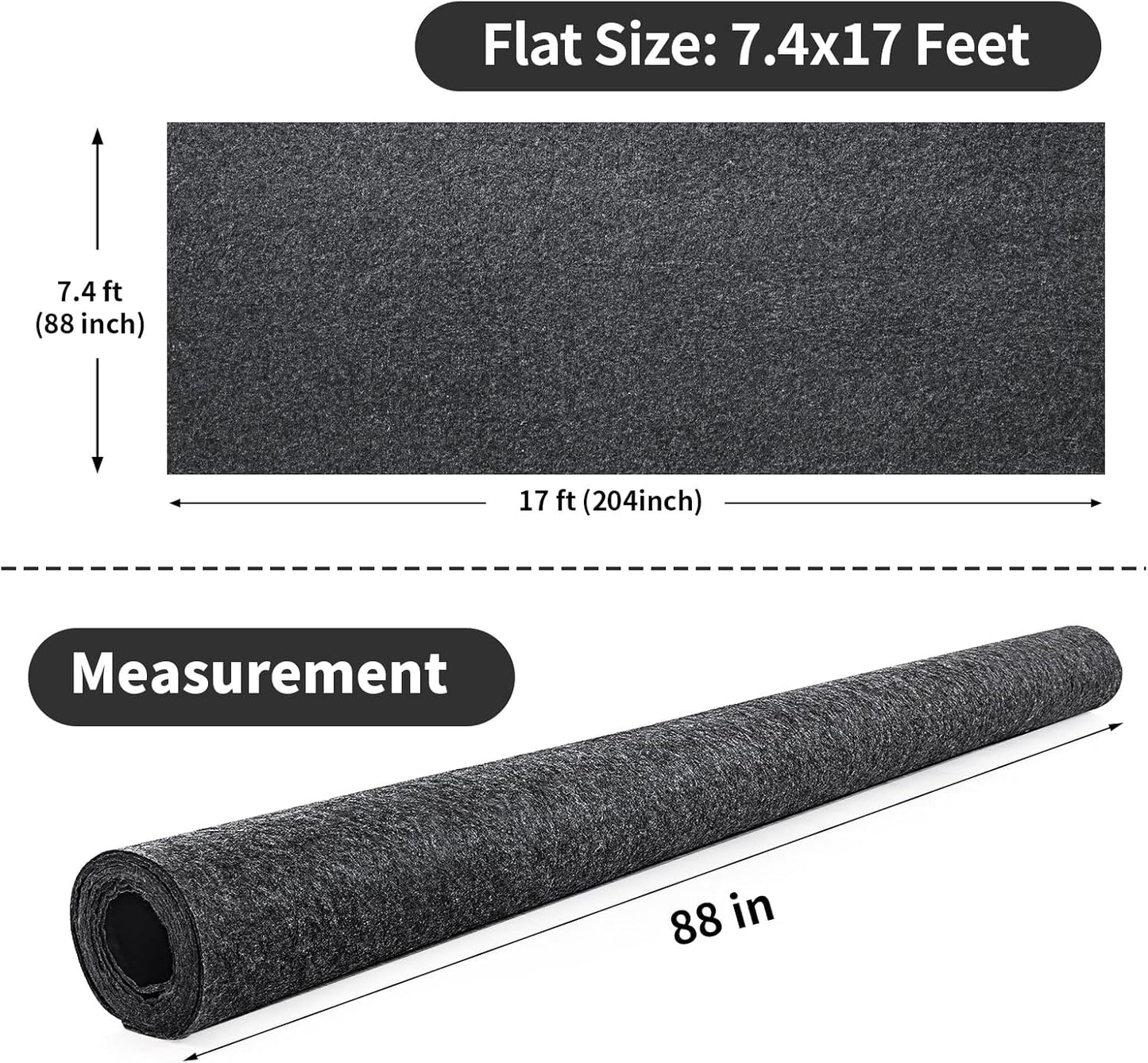 MABOZOO Garage Floor Mat 17x7.4 Ft, Extra Large Garage Carpet Rug, Reusable Absorbent Oil Spill Mat, Washable Parking Flooring Rug for Under Car, Protects from Spills, Drips and Stains