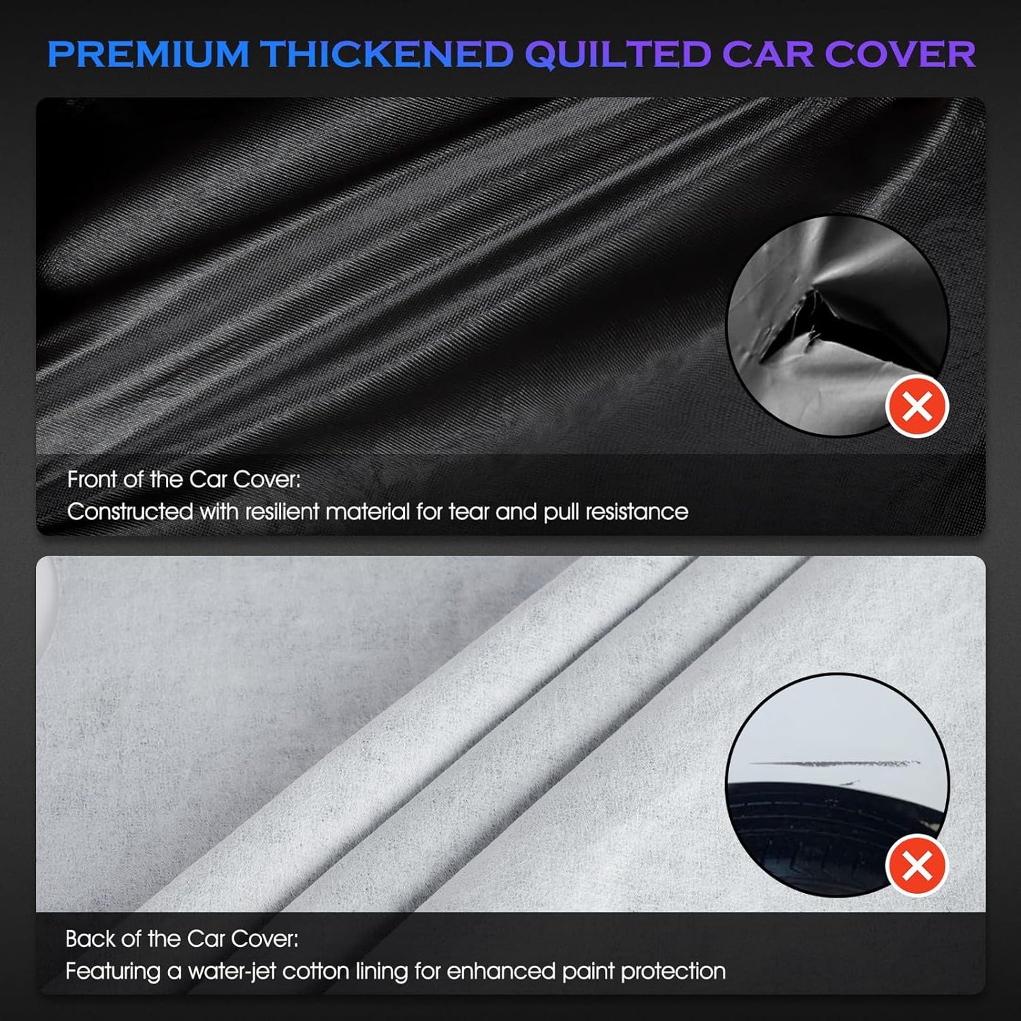 Car Cover Custom Fit for Toyota Camry 1996-2025,Honda Accord 2001-2025,6 Layers Truck Cover Waterproof All Weather for Automobiles,Outdoor Full Exterior Cover,Rain, Sun, Wind Protection,Black