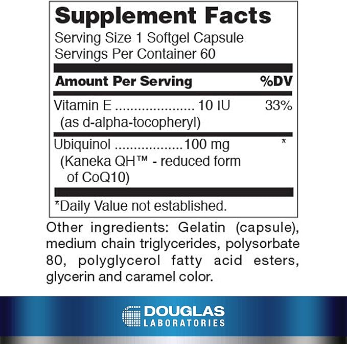 Douglas Laboratories Ubiquinol-QH | CoEnzyme Q10 to Support Healthy Aging and Cardiovascular Function | 60 Softgels