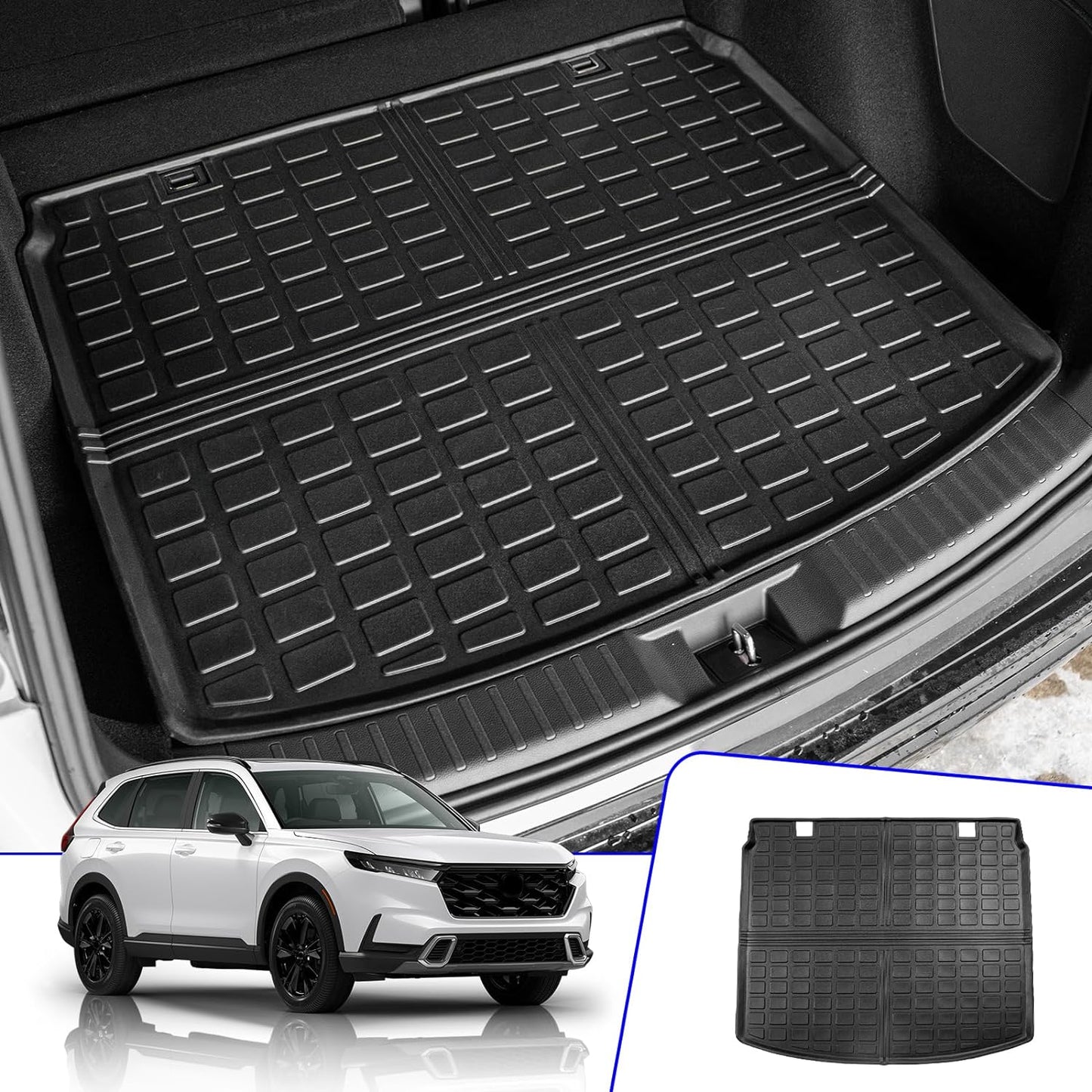Rongtaod Cargo Mat Compatible with 2023 2024 2025 2026 Honda CRV (Include Hybrid) Cargo Liner Trunk Mat TPE All Weather Trunk Liner Honda CR-V Accessories (Fit Upper Deck, Trunk Mat)