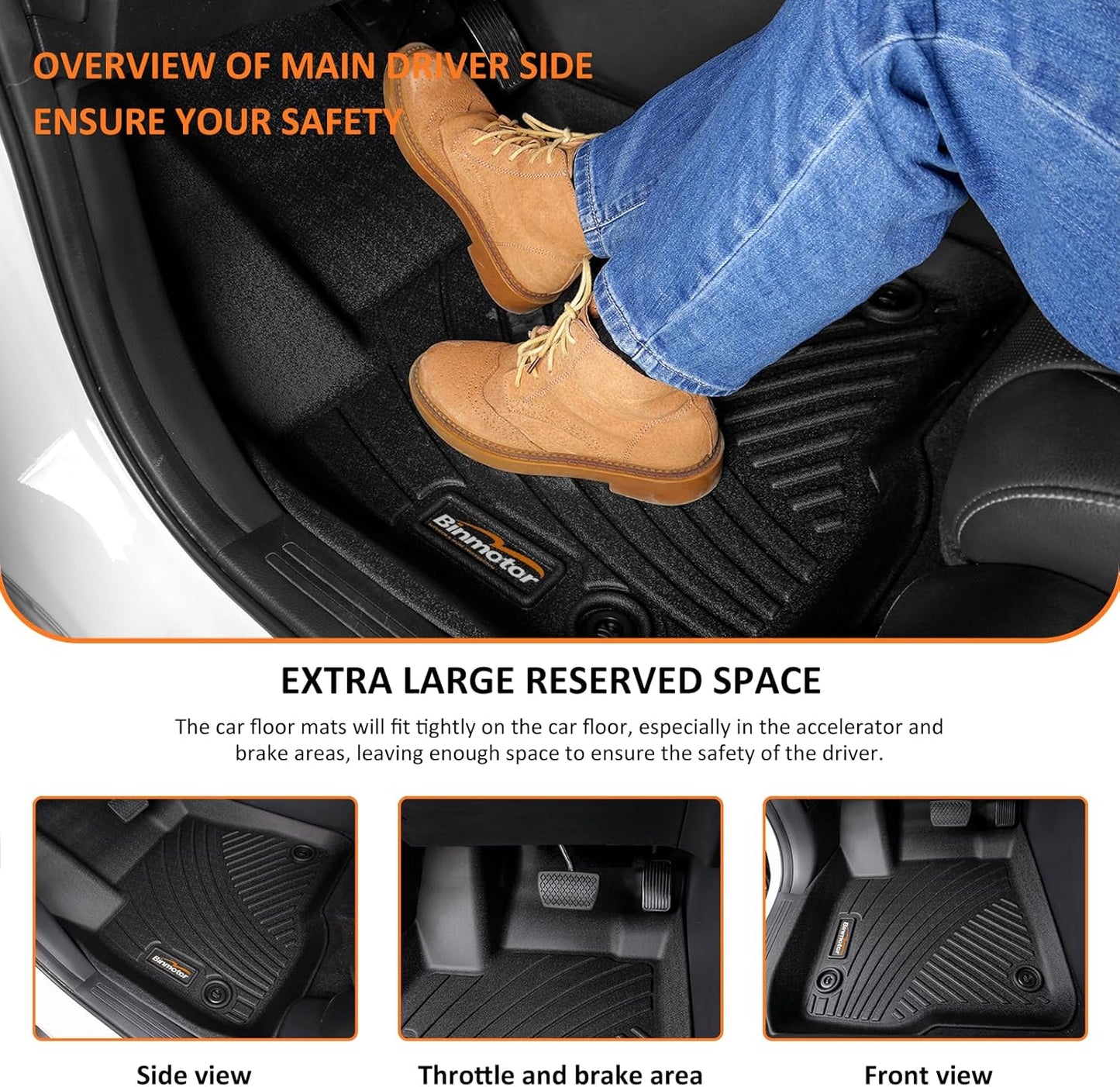 Binmotor-All Weather Floor Mats Cargo Liner for kia Sportage 2023-2026 (Only Gas Models), Full Set, Heavy Duty Car Floor Liners for Sportage Accessories