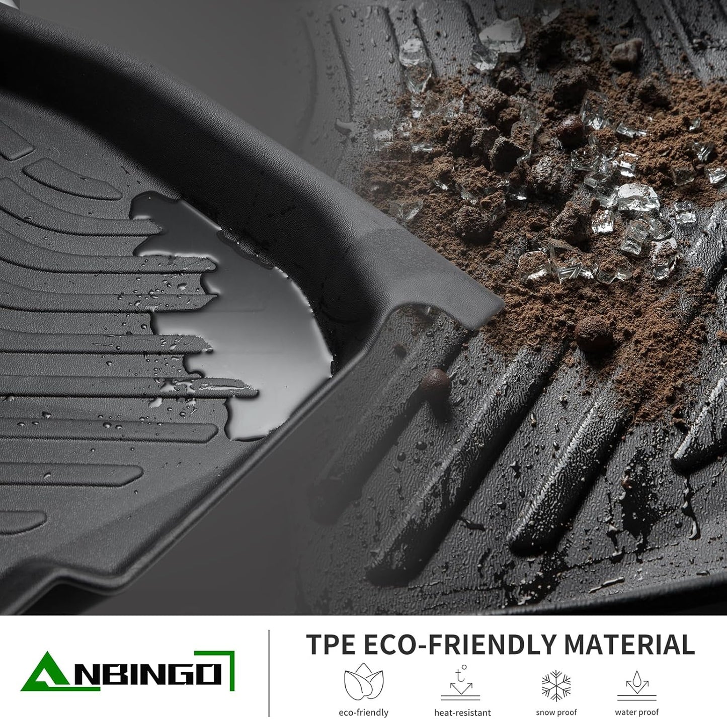 ANBINGO®- Floor Mats & Cargo Liner for Genesis GV60 2025 2024 2023 All Weather Protection TPE Waterproof Non-Slip Car Floor Liners 1st & 2nd Row Set, for 2025 GV60 Accessories