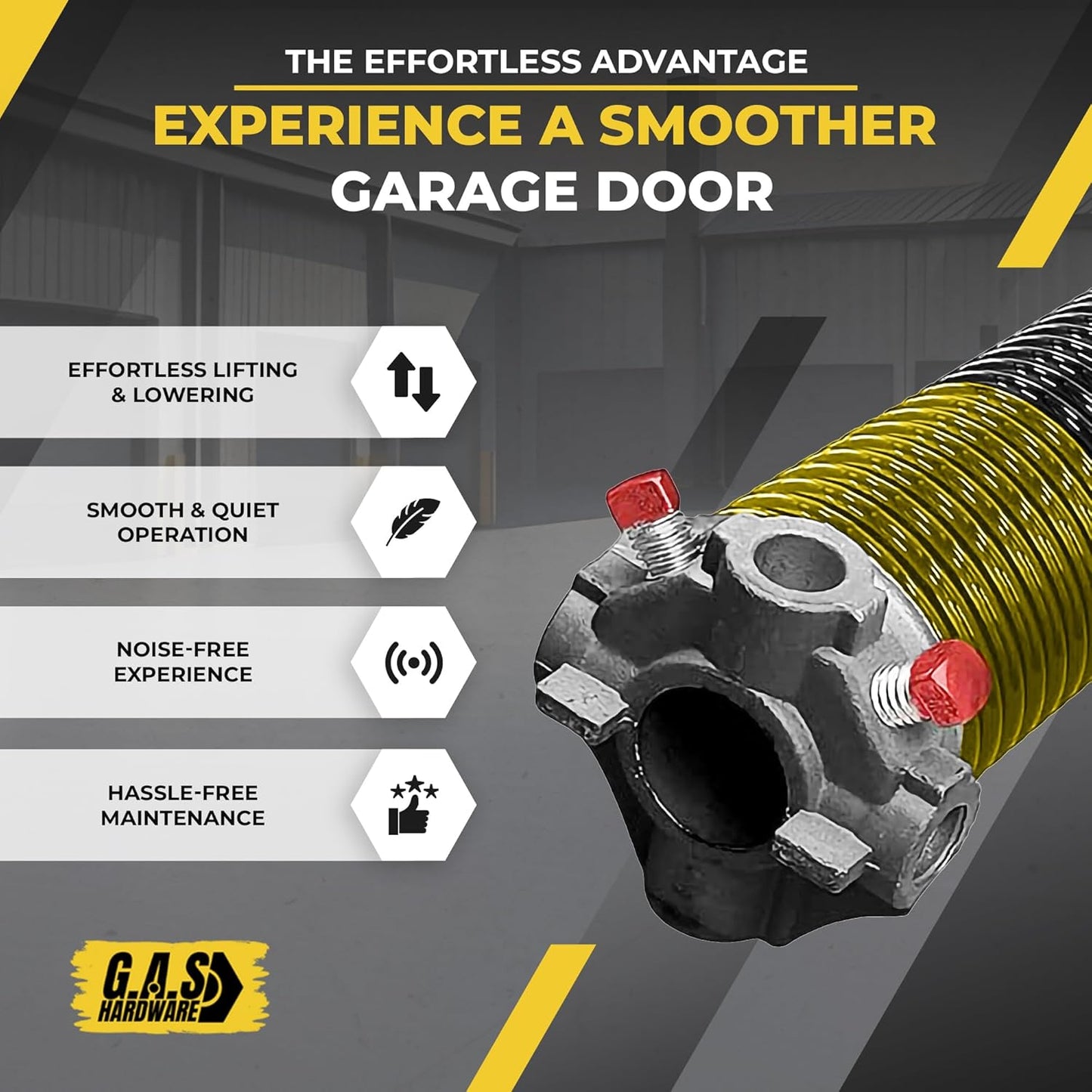 Garage Door Torsion Spring 250x1.75x35 Includes 1” Steel Bearing, Non-Slip Gloves, and Winding Bars for Left and Right Side of Garage Door Precision E-Coating 5-Year Warranty Min. 30,000 Cycles (Pair)