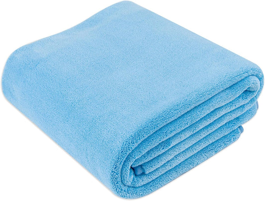 Amazon Basics Microfiber Car Drying Towel, 36"L x 25"W, Blue