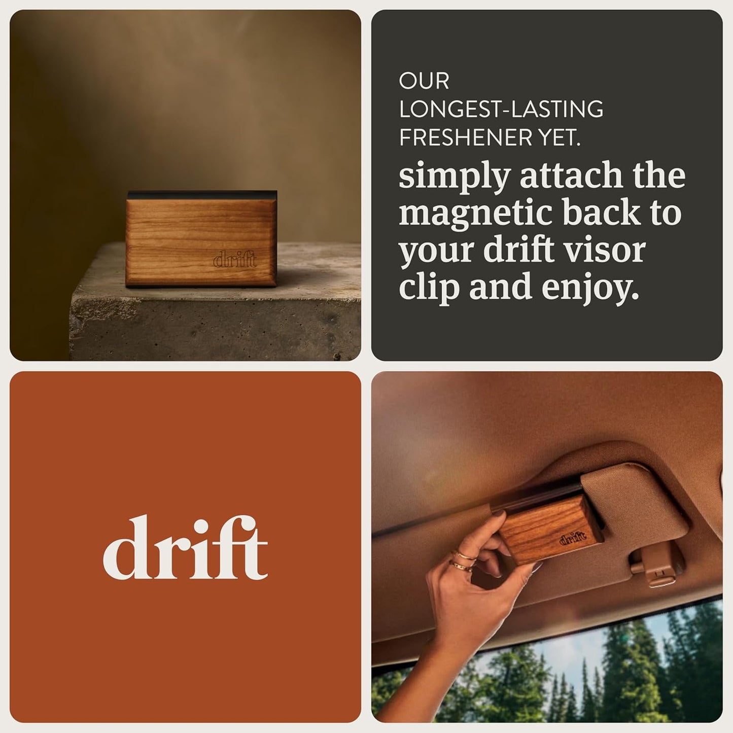 Drift Car Air Freshener - Wood Air Freshener - Car Odor Eliminator - Cabana Scent Starter Kit