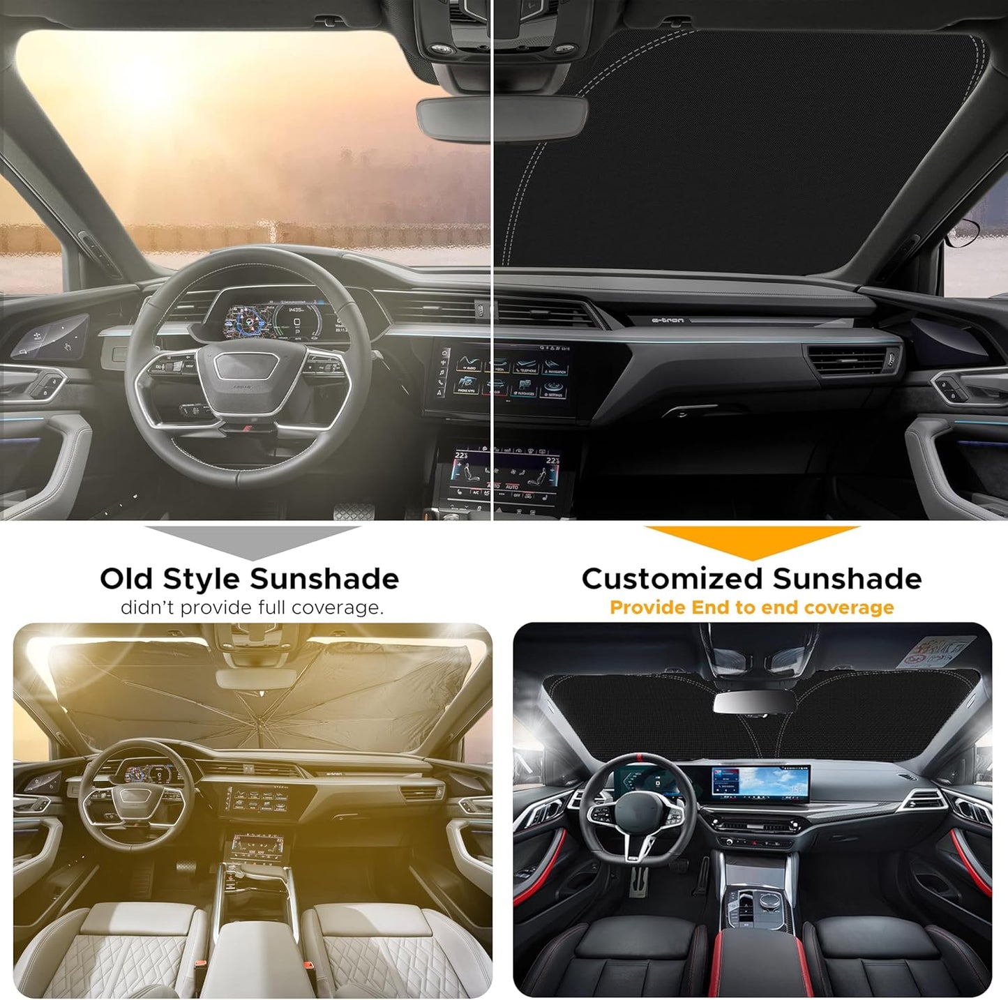 for Kia Forte 2019-2024 2025 Windshield Sunshade Compatible-EcoNour 240T Polyester Material Cars Sun Visor Reflector Blocks UV Rays - Foldable Sunshade Interior Protection Kia Forte Accessories