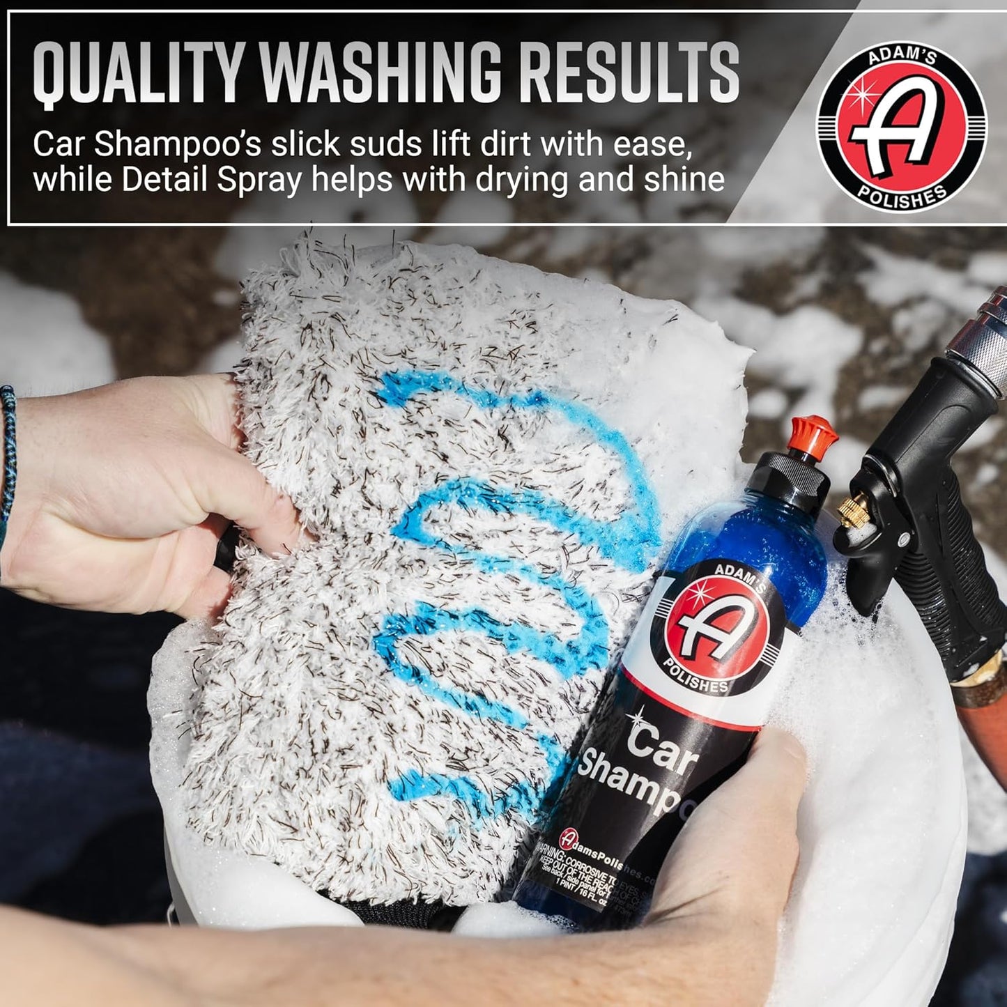 Adam's Essential Car Wash Kit (6-Item) - USA Made Auto Detailing Car Care Cleaning Kit for Car & Truck Lovers, Dads, Moms and DIYers - Our Products