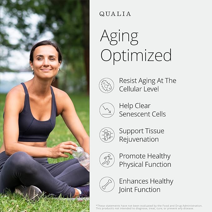 Qualia Senolytic Supplement, Fisetin,Quercetin,Piperlongumin&More,Aging Supplement - Supports Optimal Cell Repair&Rejuvenation,Naturally Eliminate Zombie Cells,1 Month Supply