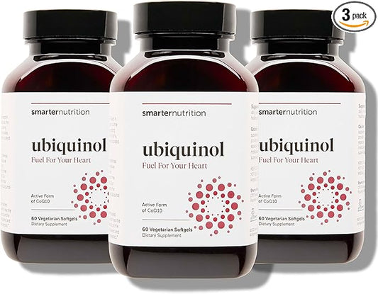 SMARTERNUTRITION Ubiquinol 100mg + Natural Plant-Based Complete Omega 3 6 9 - Clinically Studied Ahiflower® Oil - Ultra Absorption CoQ10 for Heart Support - Non-GMO - 180 Softgels[90-Day Supply]