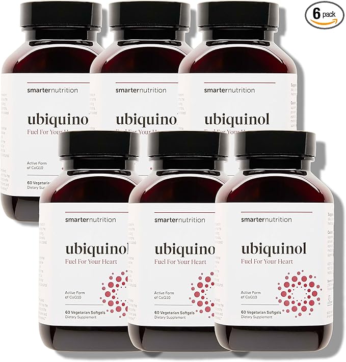 SMARTERNUTRITION Ubiquinol 100mg + Natural Plant-Based Complete Omega 3 6 9 - Clinically Studied Ahiflower® Oil - Ultra Absorption CoQ10 for Heart Support - Non-GMO - 360 Softgels[180-Day Supply]