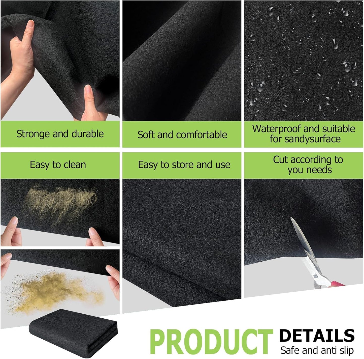 Outdoor Storage Shed Floor Mat, 8.2*8.2FT Waterproof Washable Garden Flooring Pad with Non Slip Backing, Soft Furniture Patio Covering Carport dust Oil Mat-Tool Shed, Storage Shed Not Included