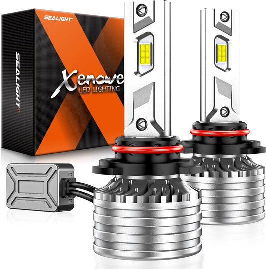 SEALIGHT Powersport HB3 Fog Bulbs with Cooling Fan, 55000LM Super Bright 9005 Fog Lights, Plug and Play, Light Bulb,Pack of 2