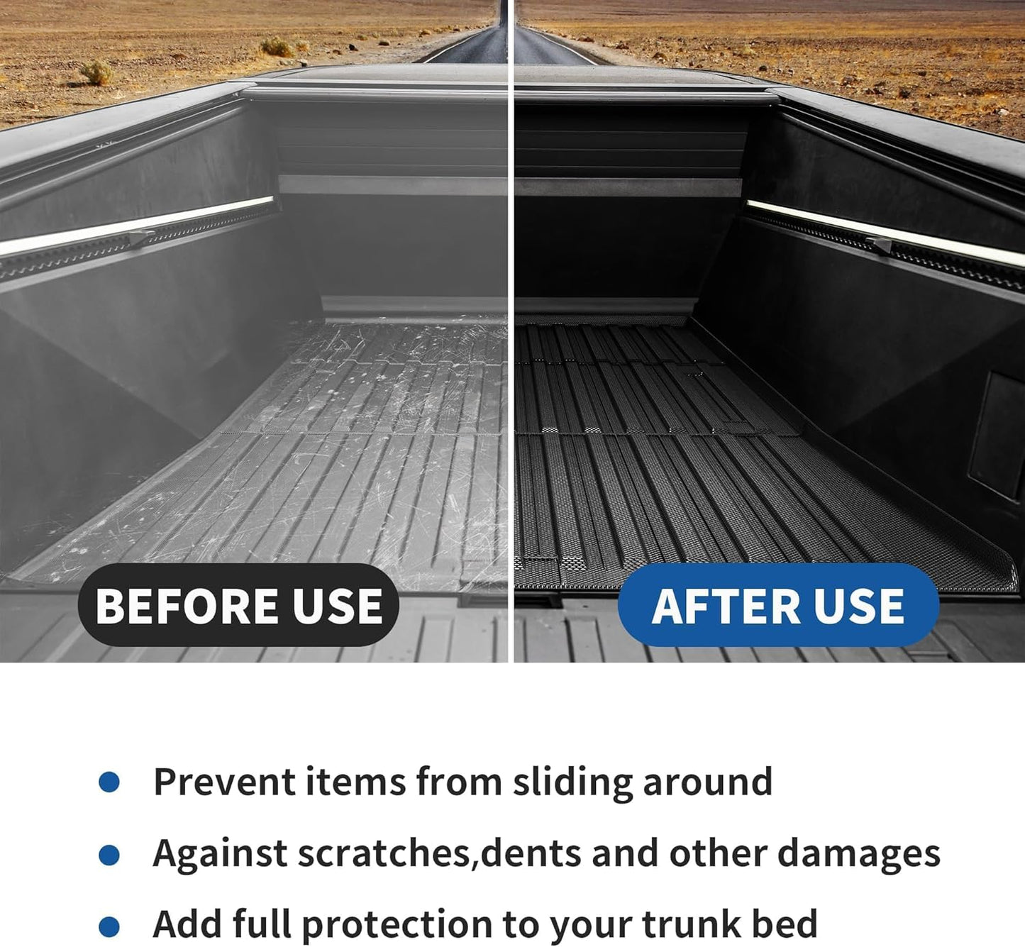 OEDRO Truck Bed Mat Fit for 2023 2024 2025 Tesla Cybertruck, TPE All Weather Protection Heavy Duty Pickup Truck Bed Liner for 2024 Tesla Cybertruck Accessories, Black