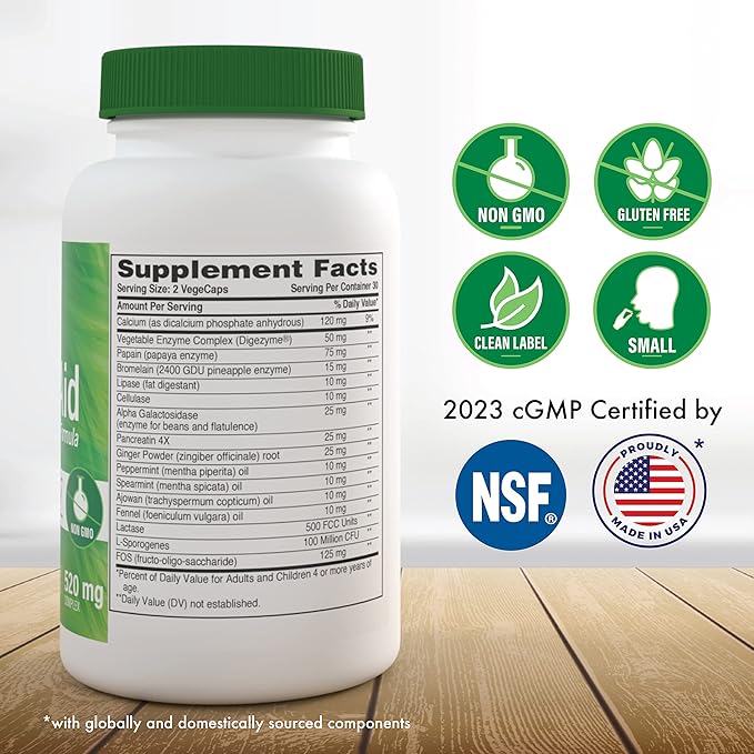 Digest-Aid | Complete Digestive Enzyme Formula with Pre and Probiotic | Digestion & Nutrient Absorption Support | Fast Acting Discomfort Relief | Non-GMO | by Health Thru Nutrition (Pack of 60)