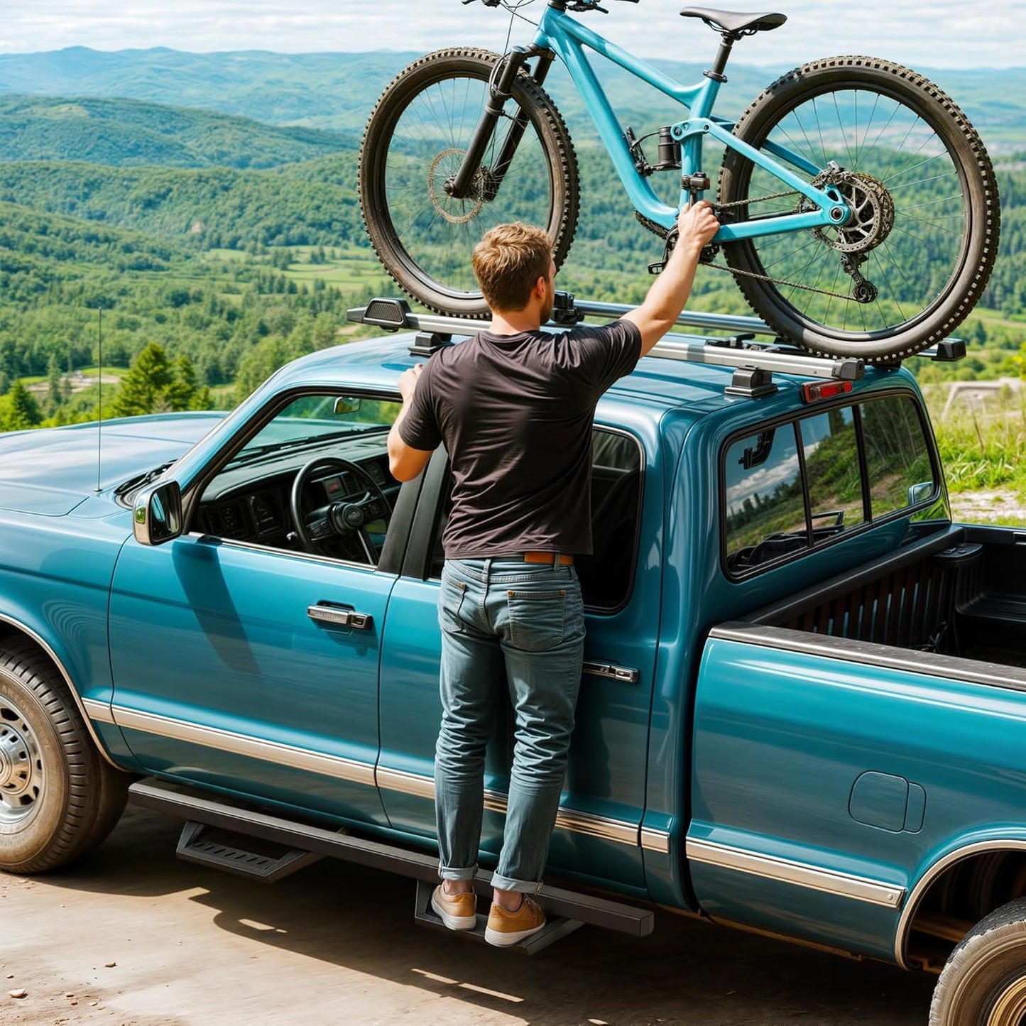 OEDRO Running Boards Compatible with 2019-2025 Chevy Silverado/GMC Sierra 1500, 2020-2025 2500HD 3500HD Crew Cab(Excl. 2019 1500 LD/Limited), Bolt-on Side Steps Steel Nerf Bars
