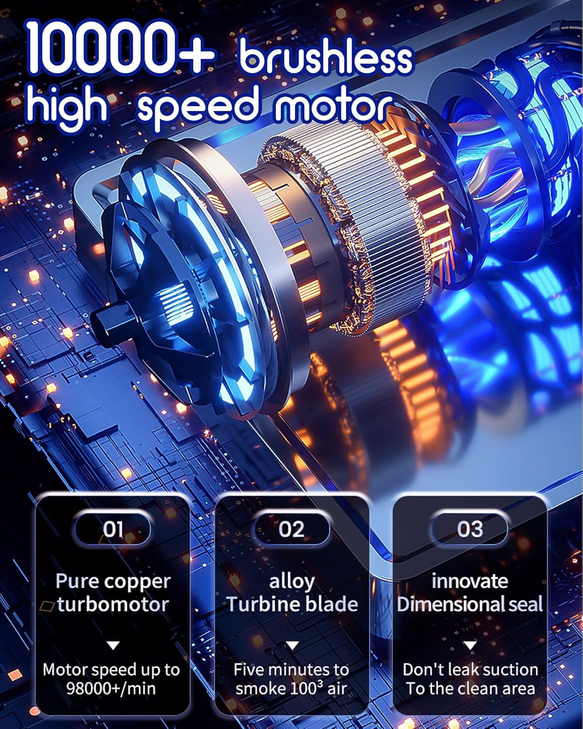 Car Vacuum, Aluminum Alloy V8 Handheld Vacuum Portable, Durable Cordless Vacuum with 16000PA Suction Power, Easy to Clean, Vaccum for Car, Office Desk, Keyboards