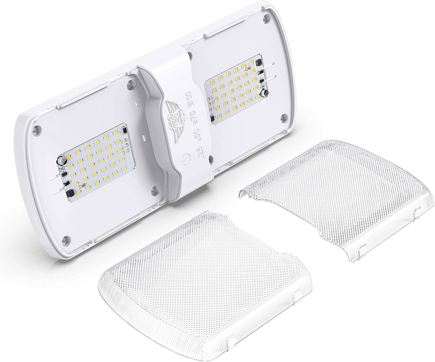 Leisure LED 5-Pack RV LED Ceiling Double Dome Light Fixture with Built in Dimmer Interior Lighting for Car/RV/Trailer/Camper/Boat 12V Natural White 4000-4500K 620 Lumen (5-Pack)