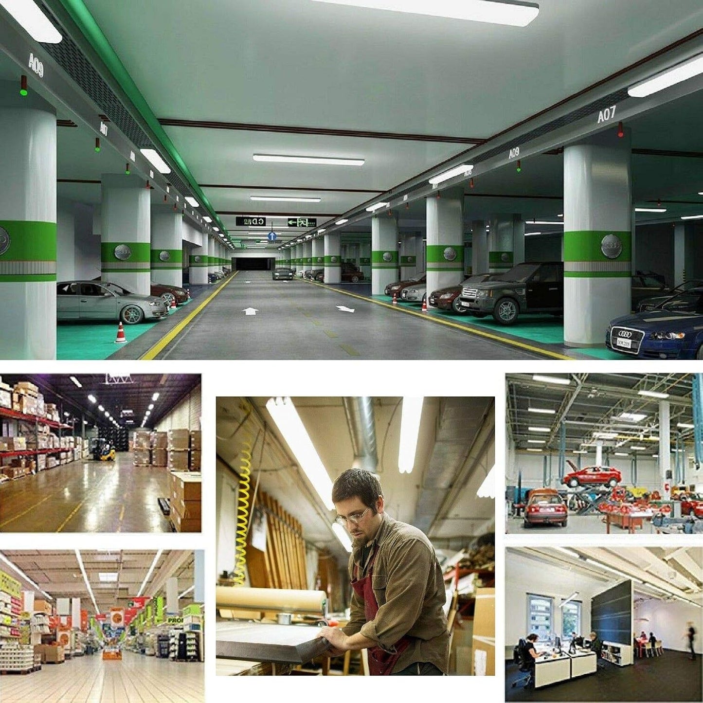 R17D 10PCS 8ft LED Tube Light - 8 Foot Led Bulbs, 96'' - 15000LM, 144W, Cold White 6000K, Clear Lens