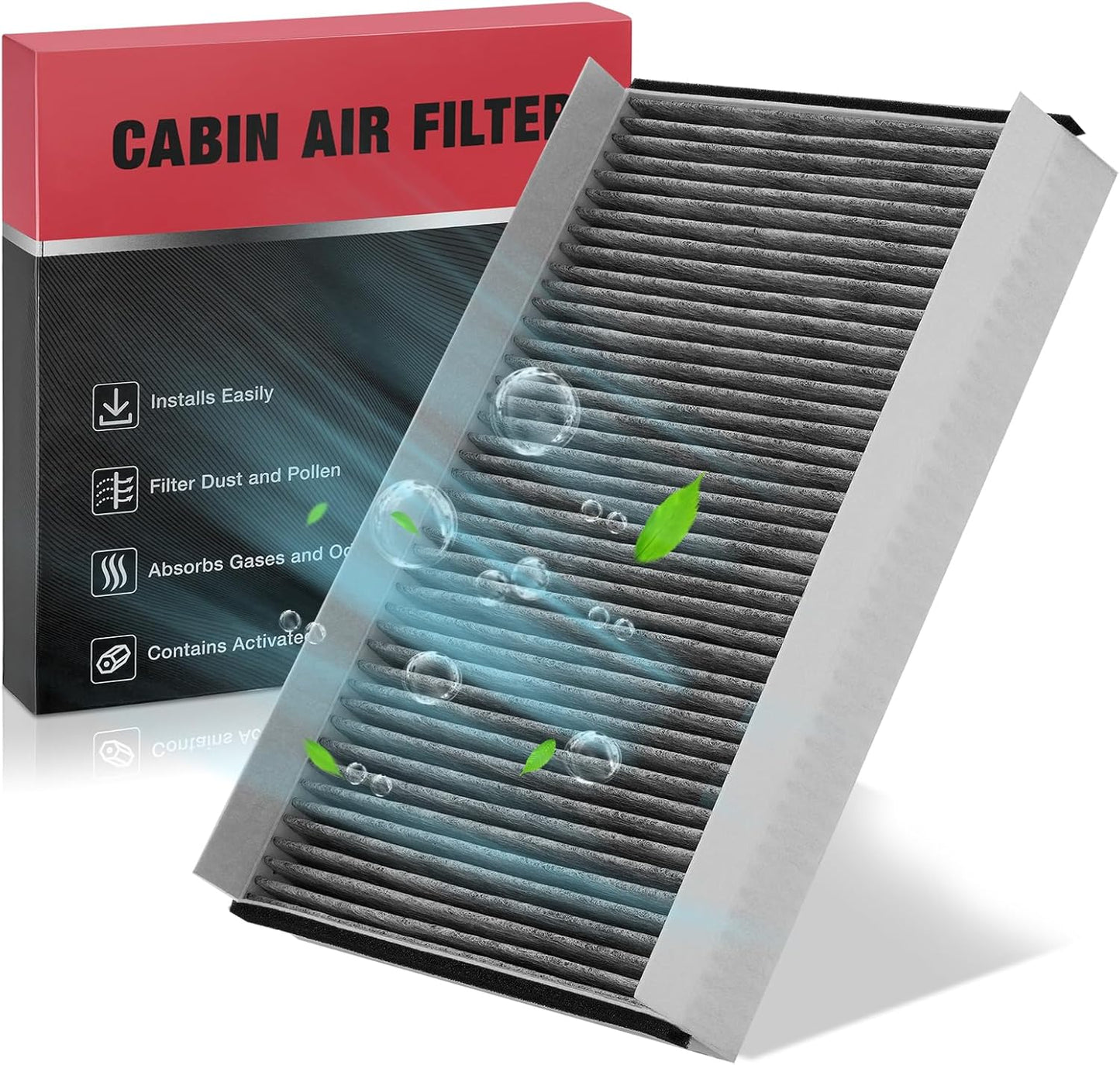 BDFHYK Cabin Air Filter with Activated Carbon Compatible with Freightliner Sprinter 2500/3500 2007-2018, Compatible with Mercedes-Benz Sprinter 2500/3500 2010-2018, Replace# CF10436