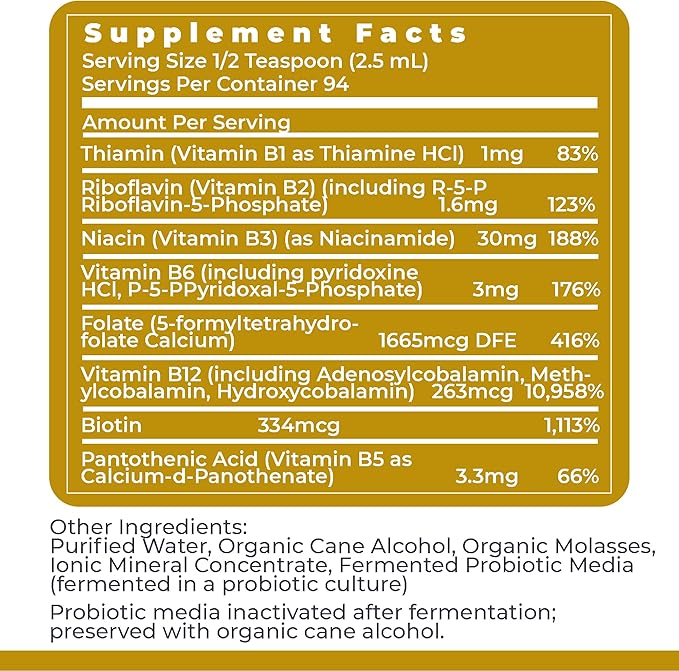 Premier Research Labs Max B-ND - Liquid Vitamin B Complex for Liver & Brain Health, Sublingual Drops for Men & Women with Thiamin, B12 & B6-8 Fl Oz Bottle