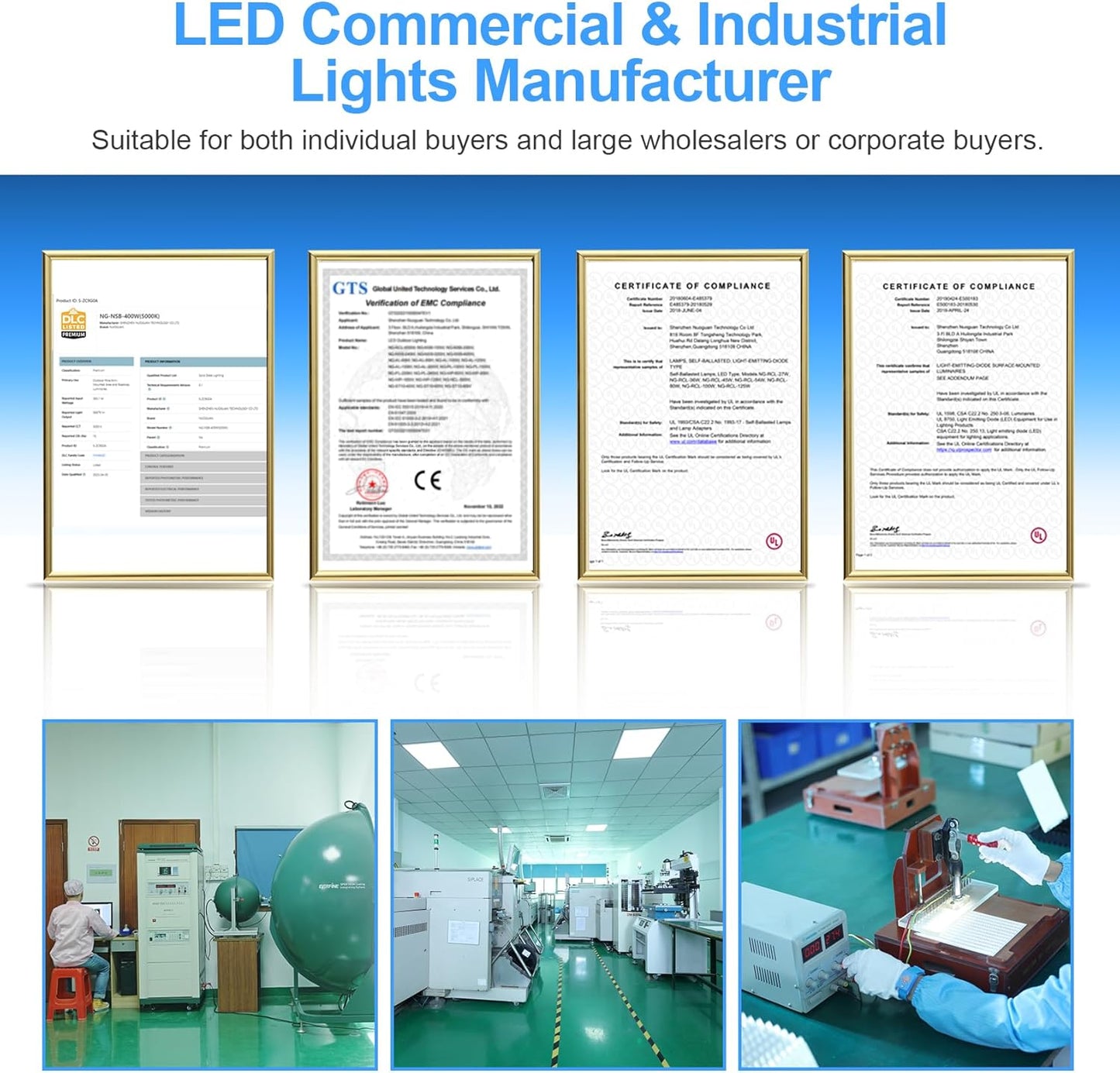 480V LED High Bay Light UL DLC Listed 150W 100W 80W Adjustable 5000K UFO Light 0-10V Dimmable IP65 Waterproof High Bay LED Shop Lights for Factory Warehouse (AC 277-480V)