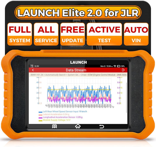 LAUNCH Creader Elite V2.0 for Land Rover Jaguar OBD2 Scanner, Bi-Directional Full Systems Diagnostic Scan Tool, All Reset Services, Active Test, Battery Reset, Height Calibration, Lifetime Free Update
