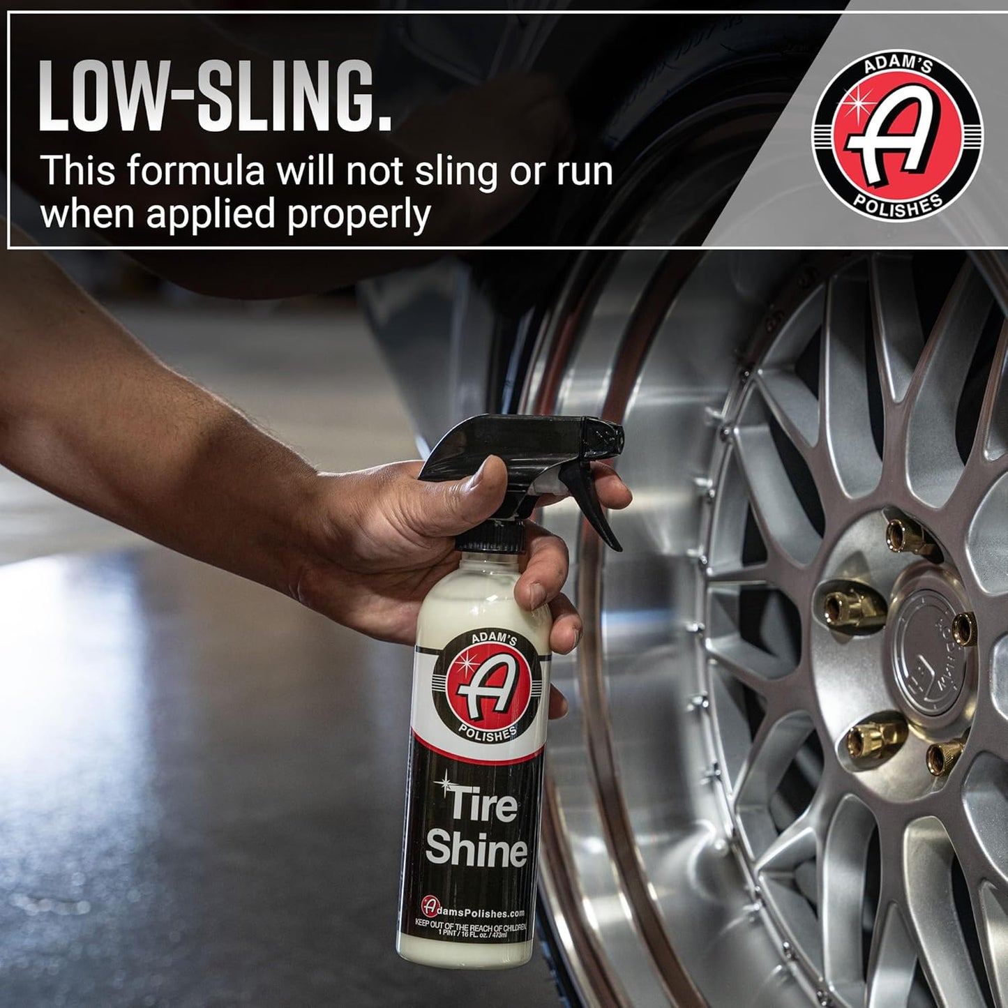 Adam's Polishes Tire Shine Combo - Spray Tire Dressing W/ SiO2 For Non Greasy Car Detailing | Use W/Tire Applicator After Tire Cleaner & Wheel Cleaner | Gives A Ceramic Coating Car Wax