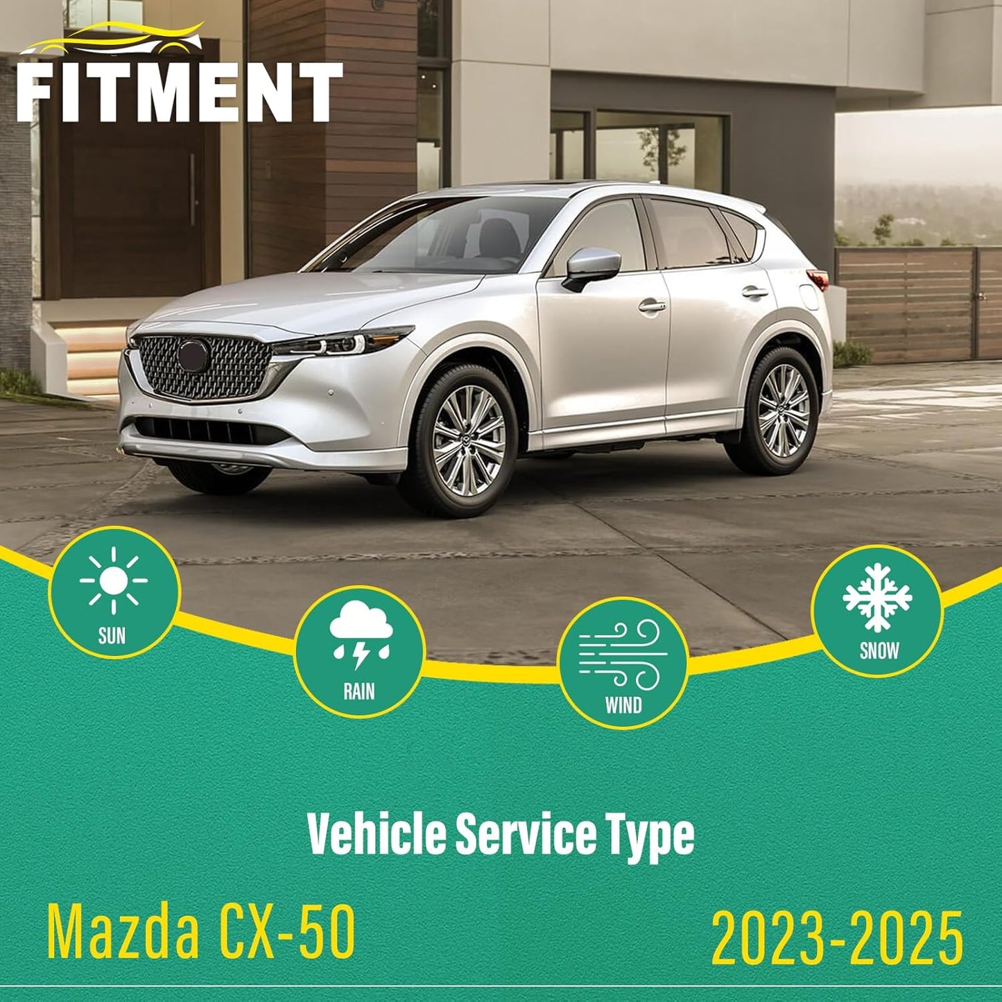 26" 15" 10" Windshield Wiper Blades Replacement for Mazda CX50 CX-50 2023 2024 2025 Premium All Weather Front Rear Wipers Set - OEM Quality (Pack of 3)