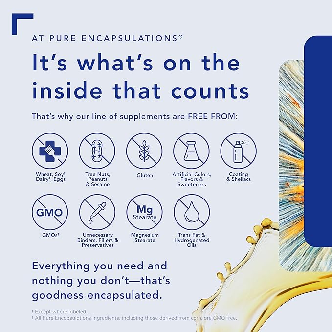 Pure Encapsulations Quercetin - 500 mg - Immune Support, Cellular Health & Heart Health - Antioxidant Supplement - Gluten Free & Non-GMO - 120 Capsules
