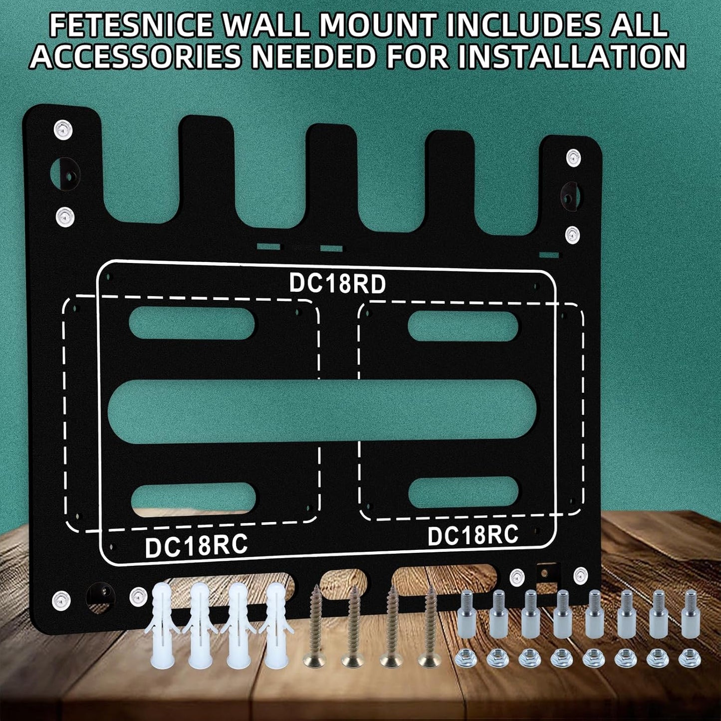 FETESNICE Wall Mount for Makita Battery Charger Holder,Easy Installation,Metal Charger Mount for Makita 18V Batteries & DC18RC DC18RD Chargers,Durable Tool Storage for Workspace & Garage