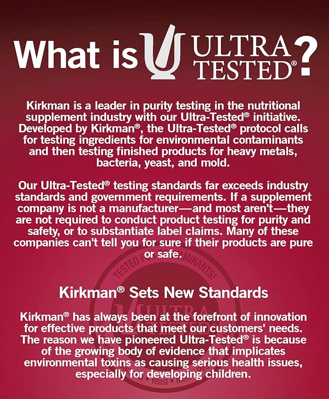 Kirkman - Children's Multivitamin & Mineral - 120 Capsules - with 5-MTHF - Potent Broad Spectrum Vitamin/Mineral Supplement - Hypoallergenic