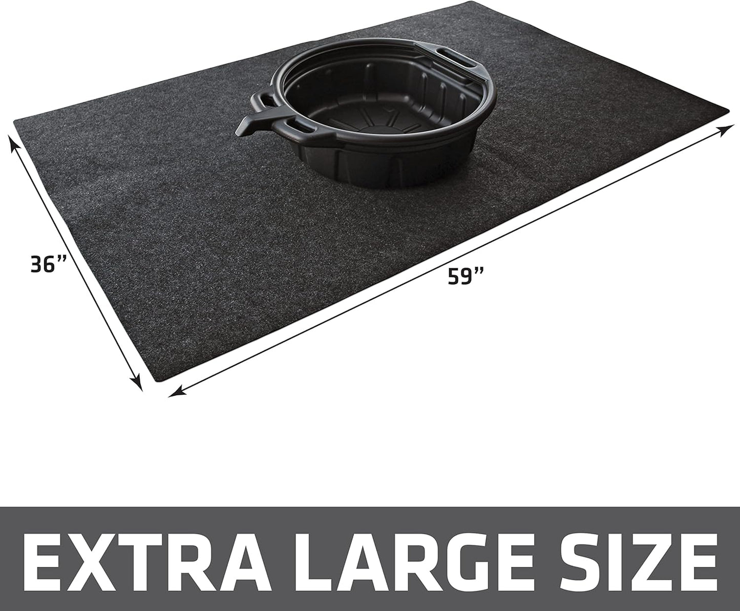 Drymate XL Oil Spill Mat (36" x 59") (2-Pack), Premium Absorbent Oil Pad, Reusable, Washable, Durable, Waterproof Backing Contains Liquids, Protects Garage Floor Surface (USA Made)
