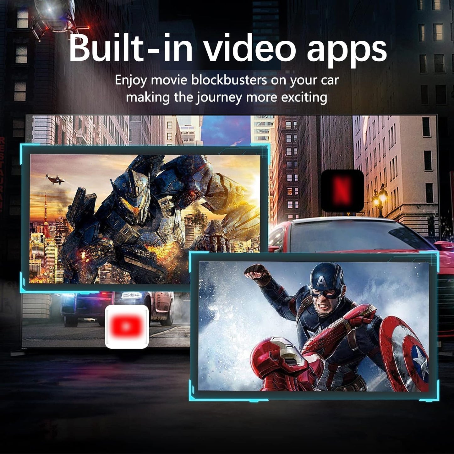 Binize CarPlay AI Box Wireless - Android Auto Built-in Navigation, Supports Streaming Video Apps, Only for Cars with OEM Wired CarPlay/Android Auto