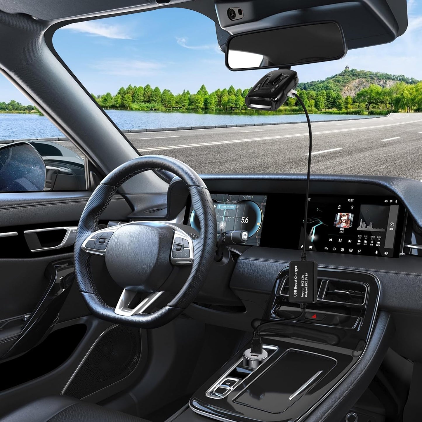 MEIRIYFA Radar Detector Power Cable,USB 5V to 12V RJ11 Radar Detectors Replacement Power Cord Step Up Boost Adapter Cable w/RJ-11 Telephone Connector(1.5M)