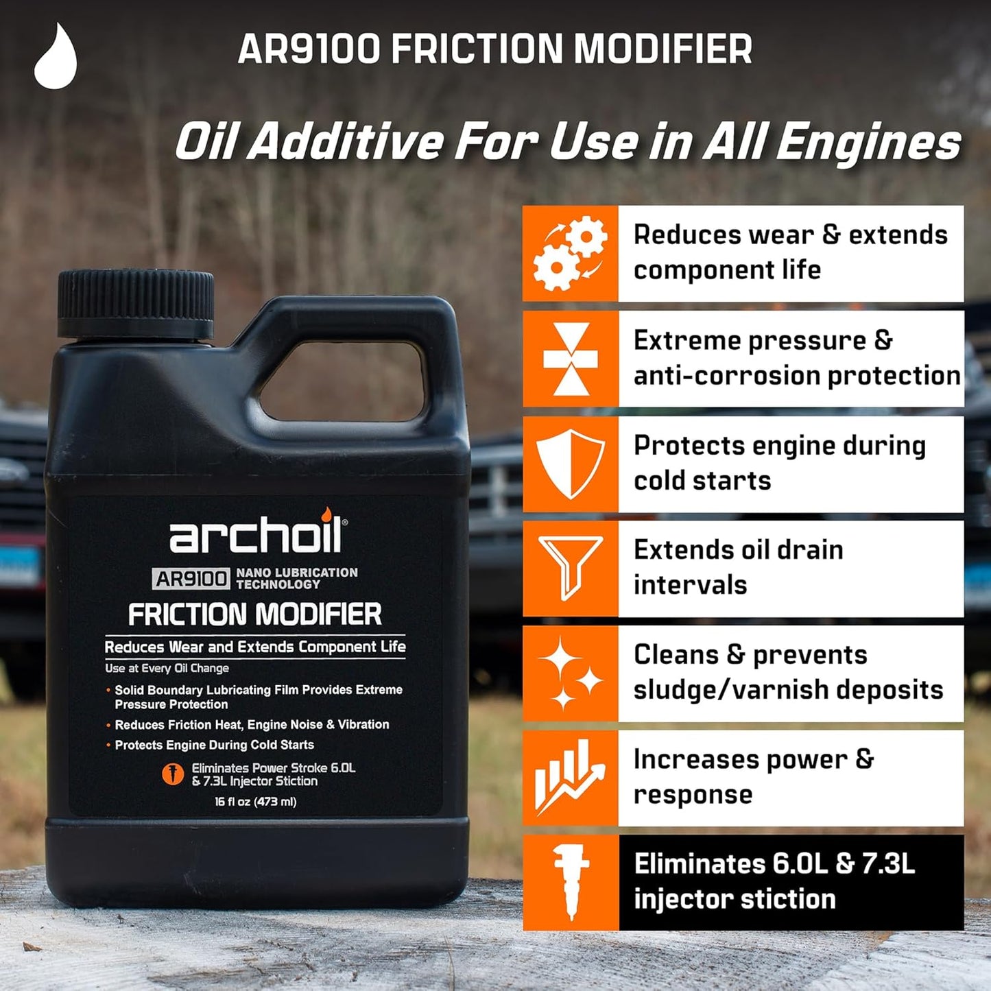 Archoil AR9100 Friction Modifier Value Pack - Two 16oz Bottles of AR9100 for Two Powerstroke Treatments…