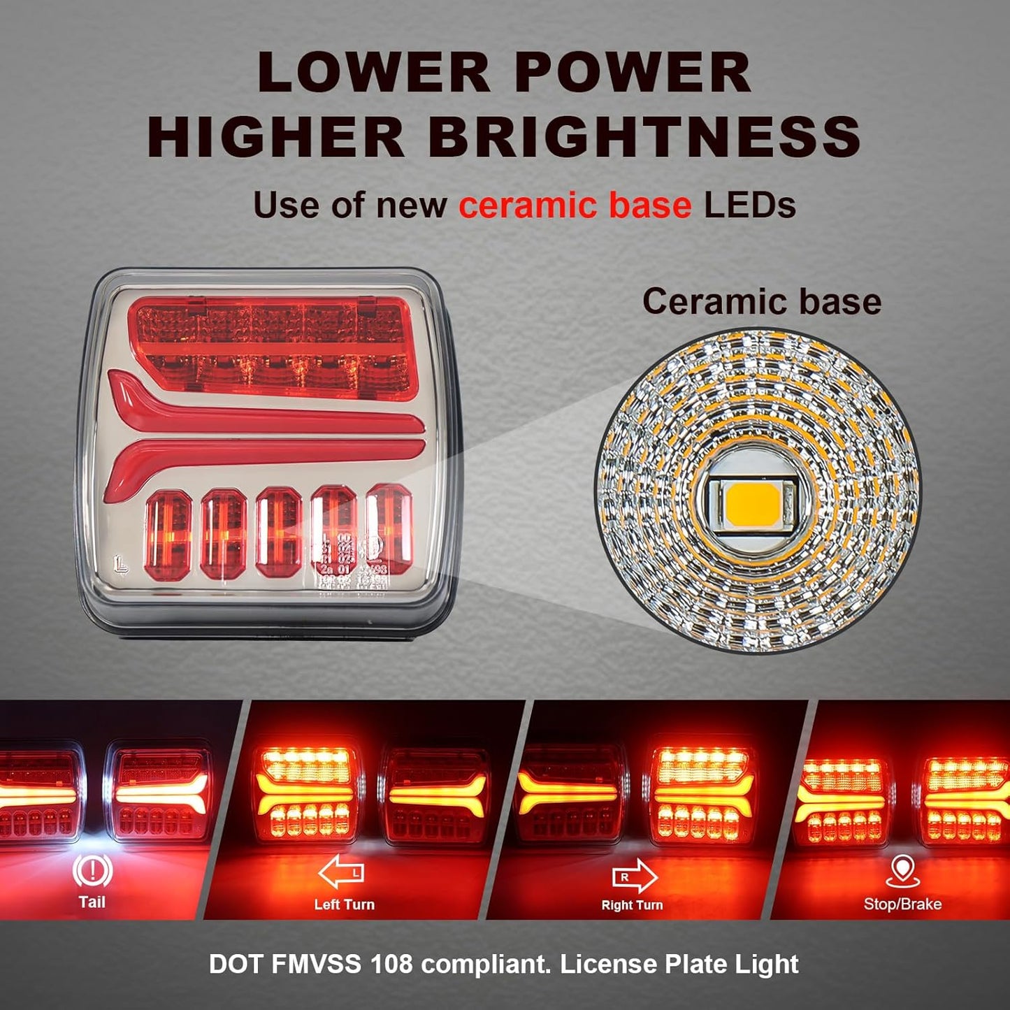 Agrieyes Wireless Trailer Lights, Magnetic LED Trailer Light Rechargeable, Portable Tow Lights Kit for Trucks, Wrenker, Boat, RV, Caravan, DOT Compliant