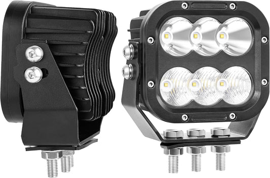 Cube LED Off Road Lights, 5 Inch 120W 10000lm IP68 LED Driving Lights Pods, Ultra Bright Square Combo Beam for Car Boat ATV UTV RV Golf Cart Pickup Tractor Work Lights 12V 24V, Pair
